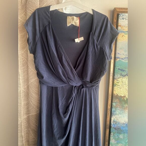 The Jetset Diaries Novella Cap-Sleeve Ruched Maxi Dress Sz  L  Cobalt Blue NEW - Picture 6 of 16